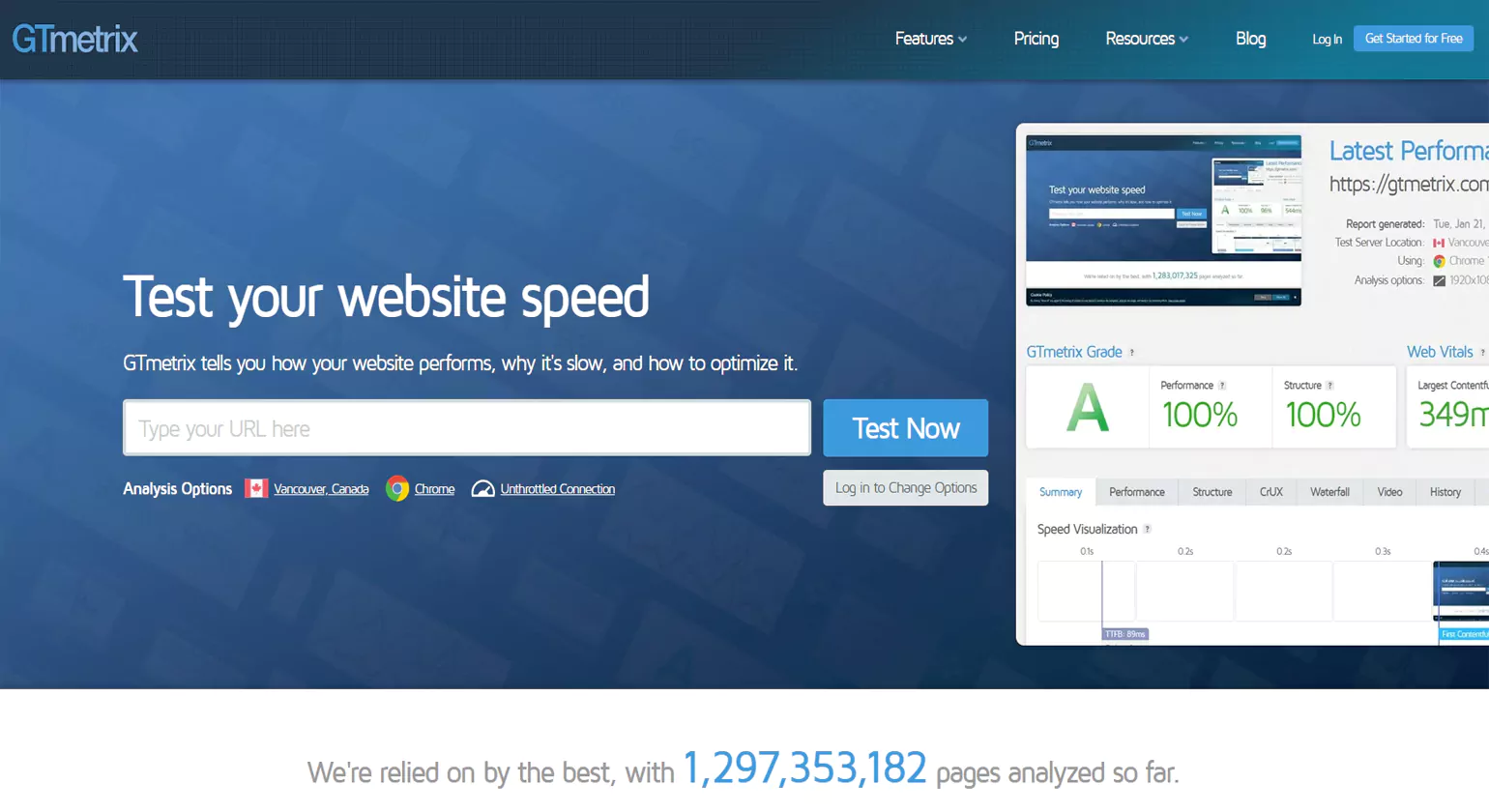 GTmetrix Landing Page Optimization Tools
