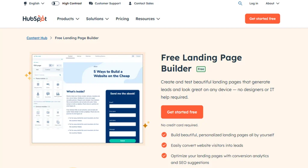 HubSpot Landing Pages