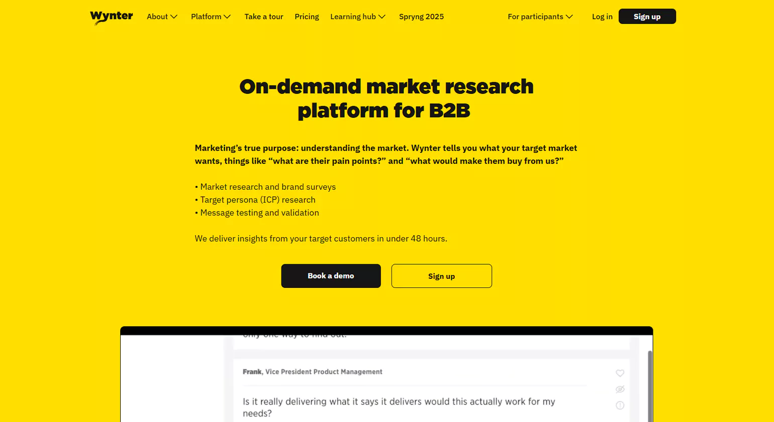 Wynter Landing Page Optimization Tools