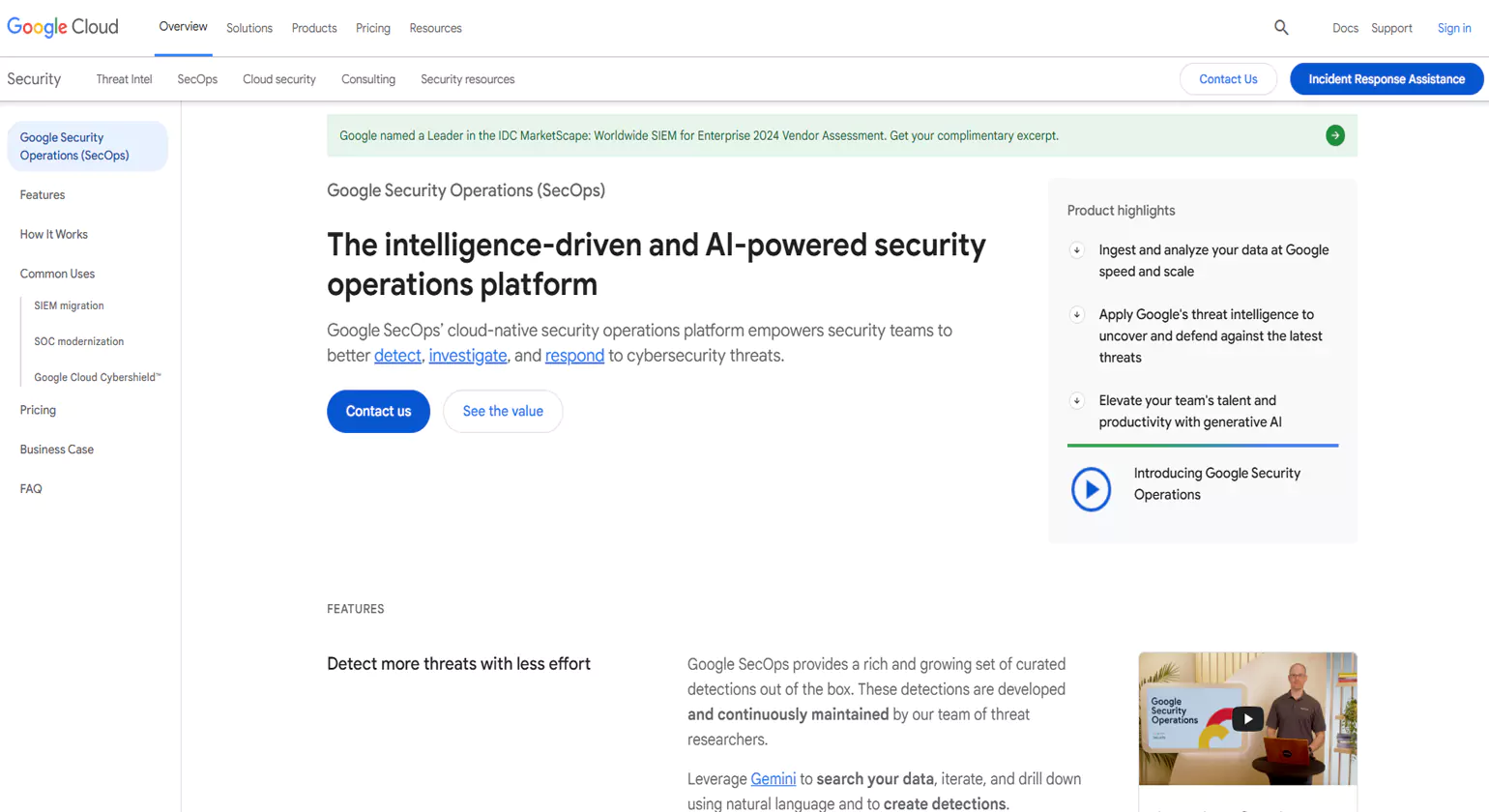 Chronicle SIEM (Google Security Operations