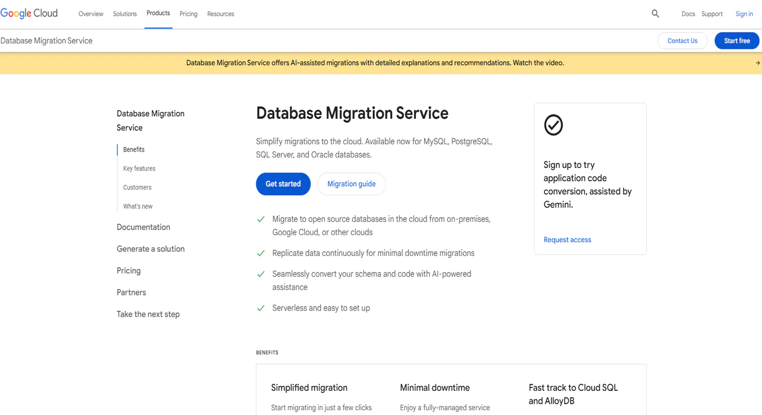 Google Cloud Data Migration Service
