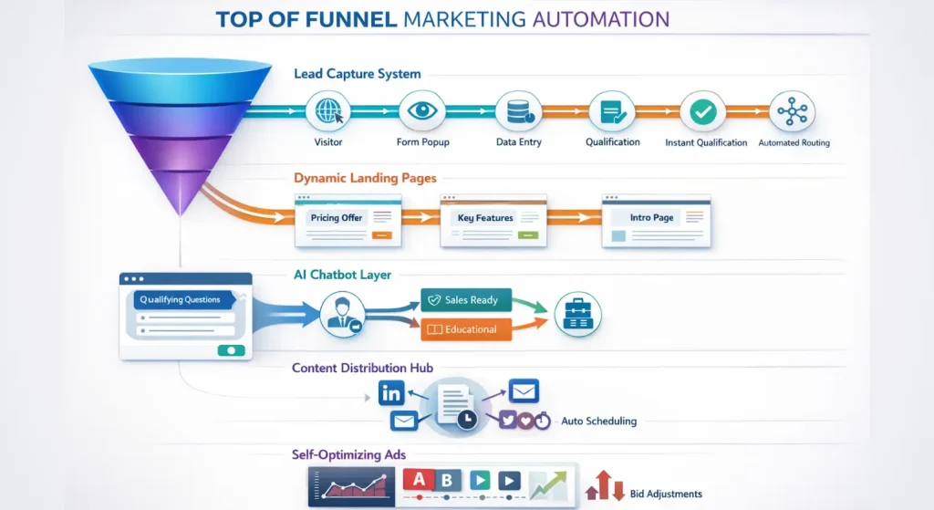 Flowchart of Top of Marketing Funnel Automation