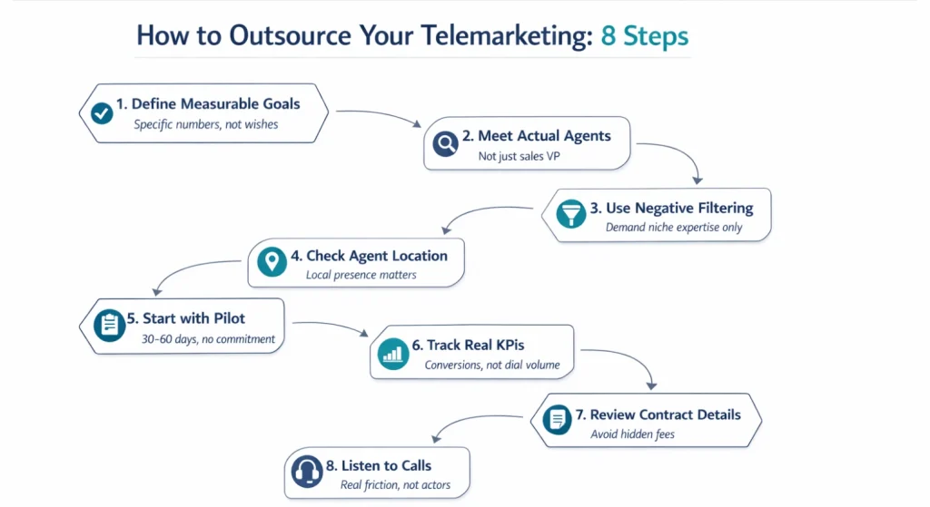 Infographic showing How to Outsource Your Telemarketing