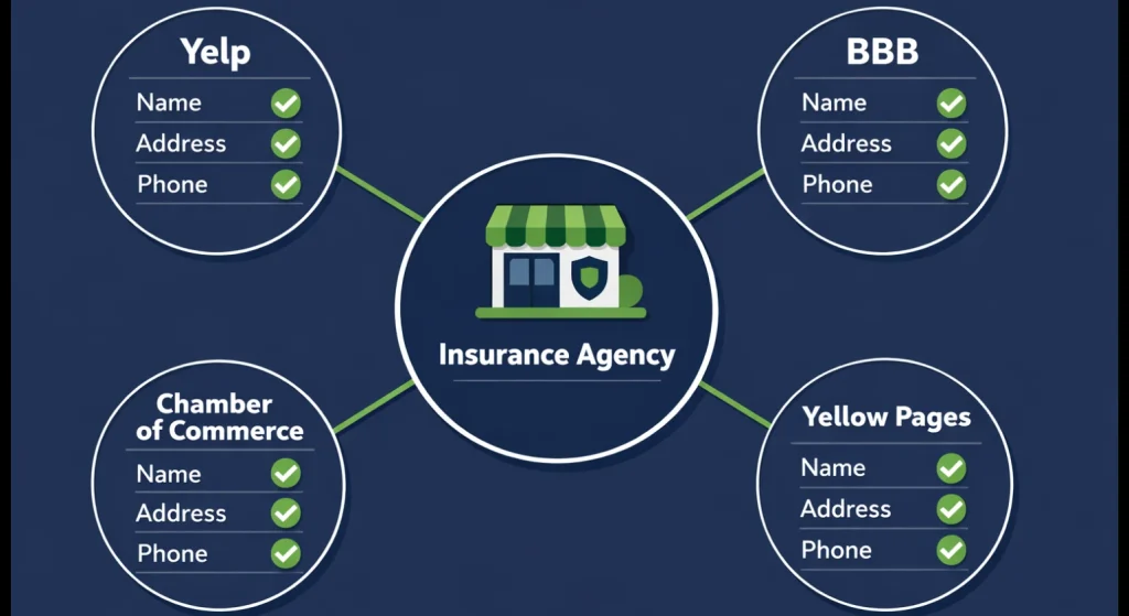 Local Citations and Consistency for Insurance Brokers