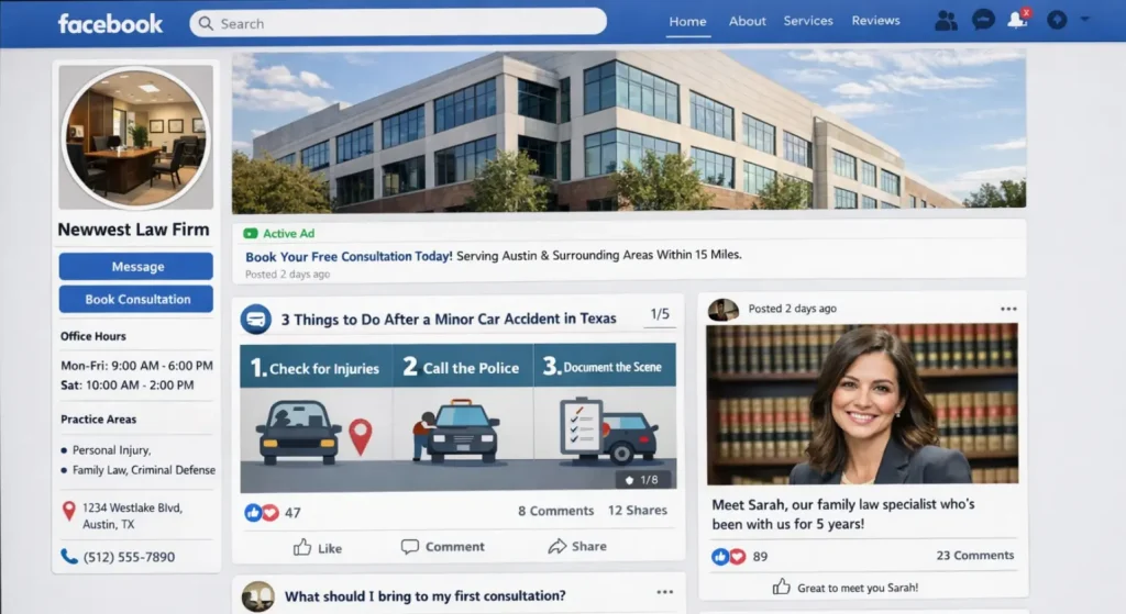 Image depicting the Use Facebook for law firm