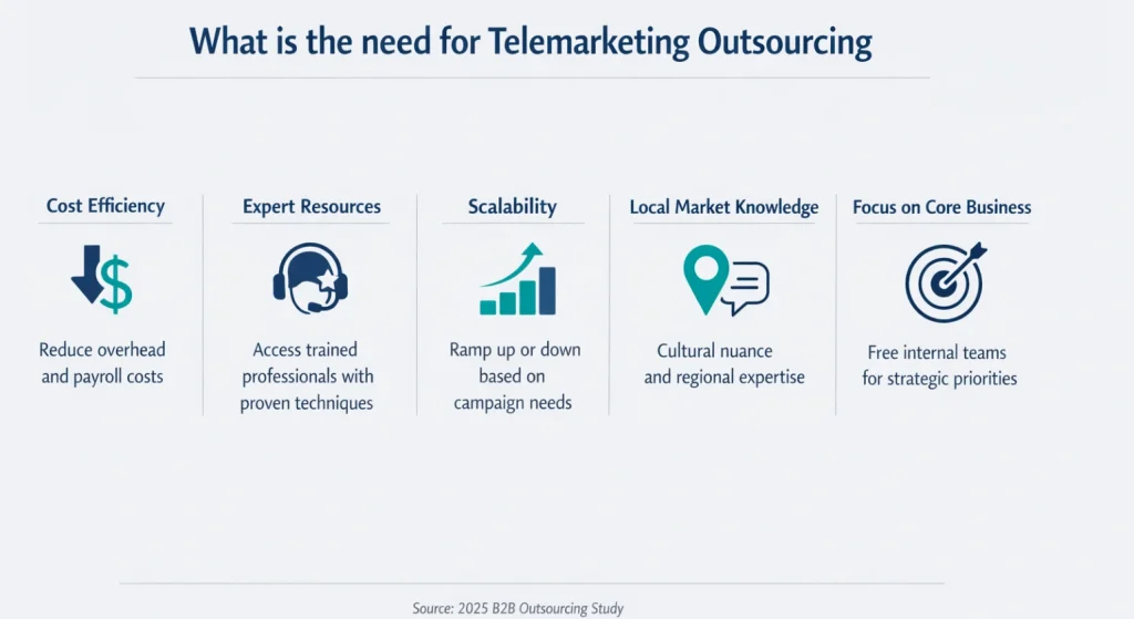 Infographic showing What is the Need for telemarketing outsourcing